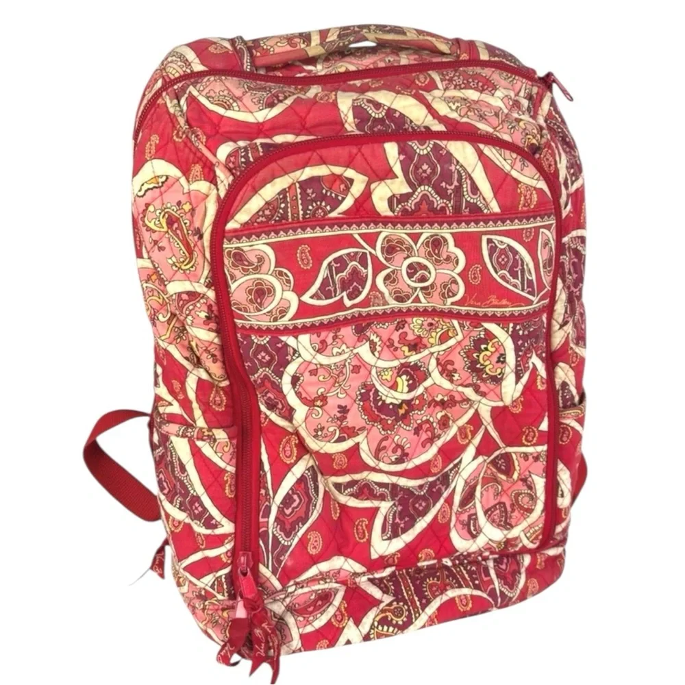 Vera Bradley Vintage Rosie Posies Campus Laptop Backpack Retired Quilted
